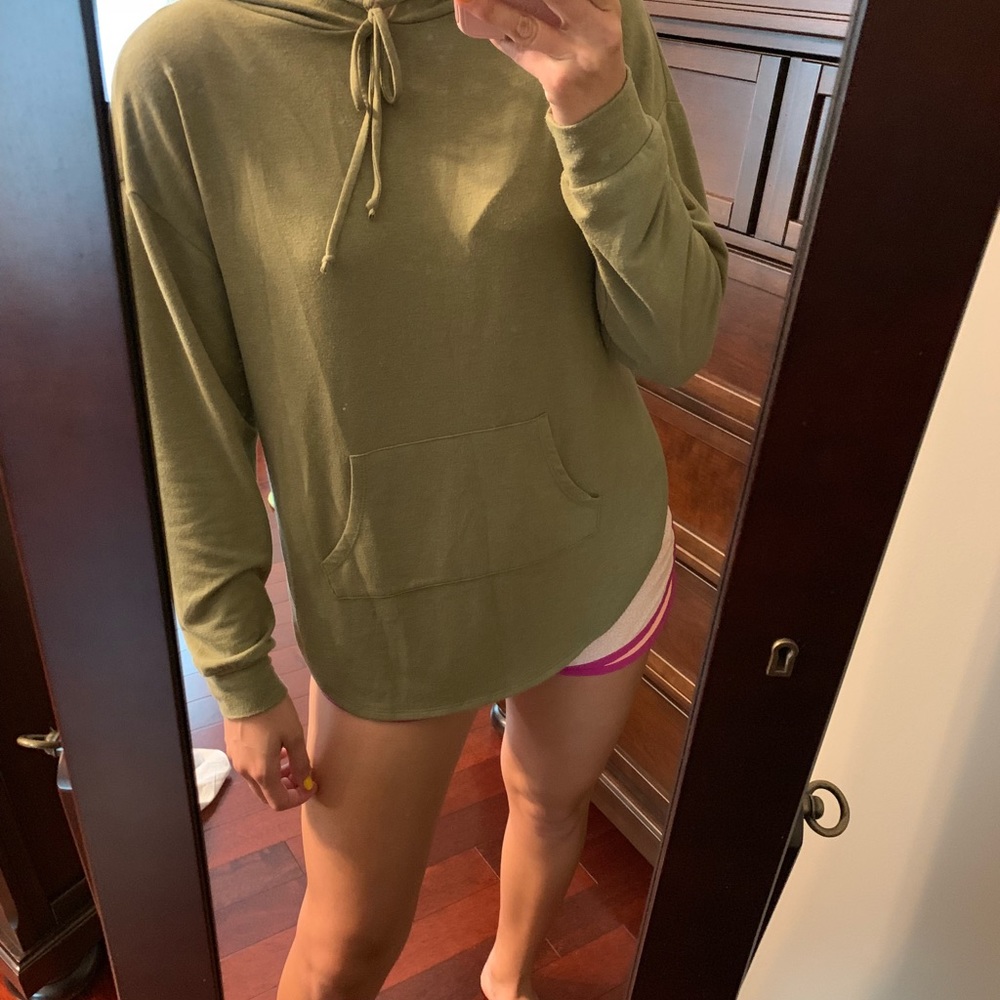 Green cut out hoodie